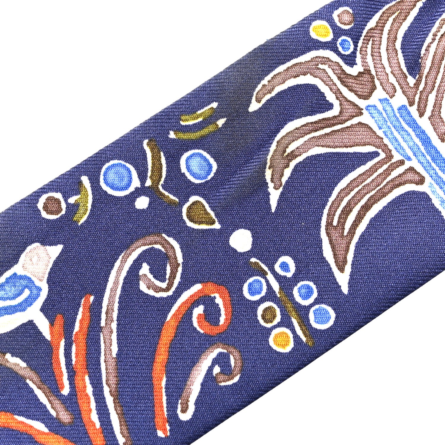 Hermes Silk Isola Di Primavera Twilly Marine Kaki White 1885579