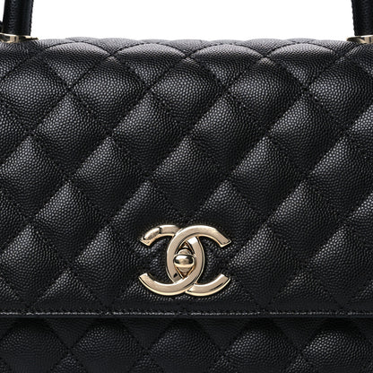 Chanel Caviar Quilted Small Coco Handle Flap Black 9 of 11