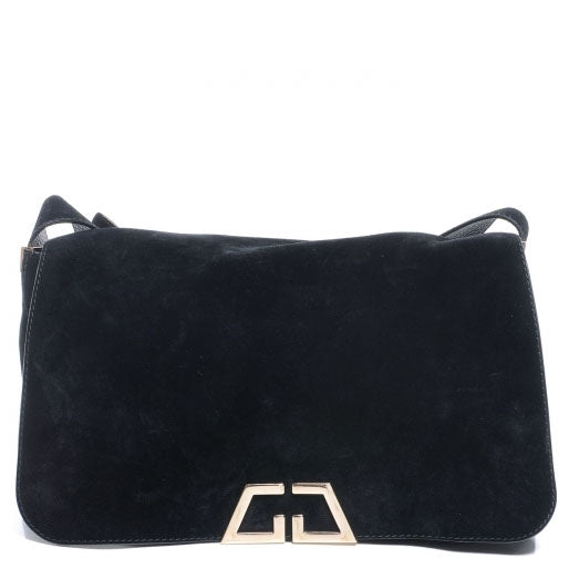 Gucci Suede G Square Medium Shoulder Bag Black 1 of 7