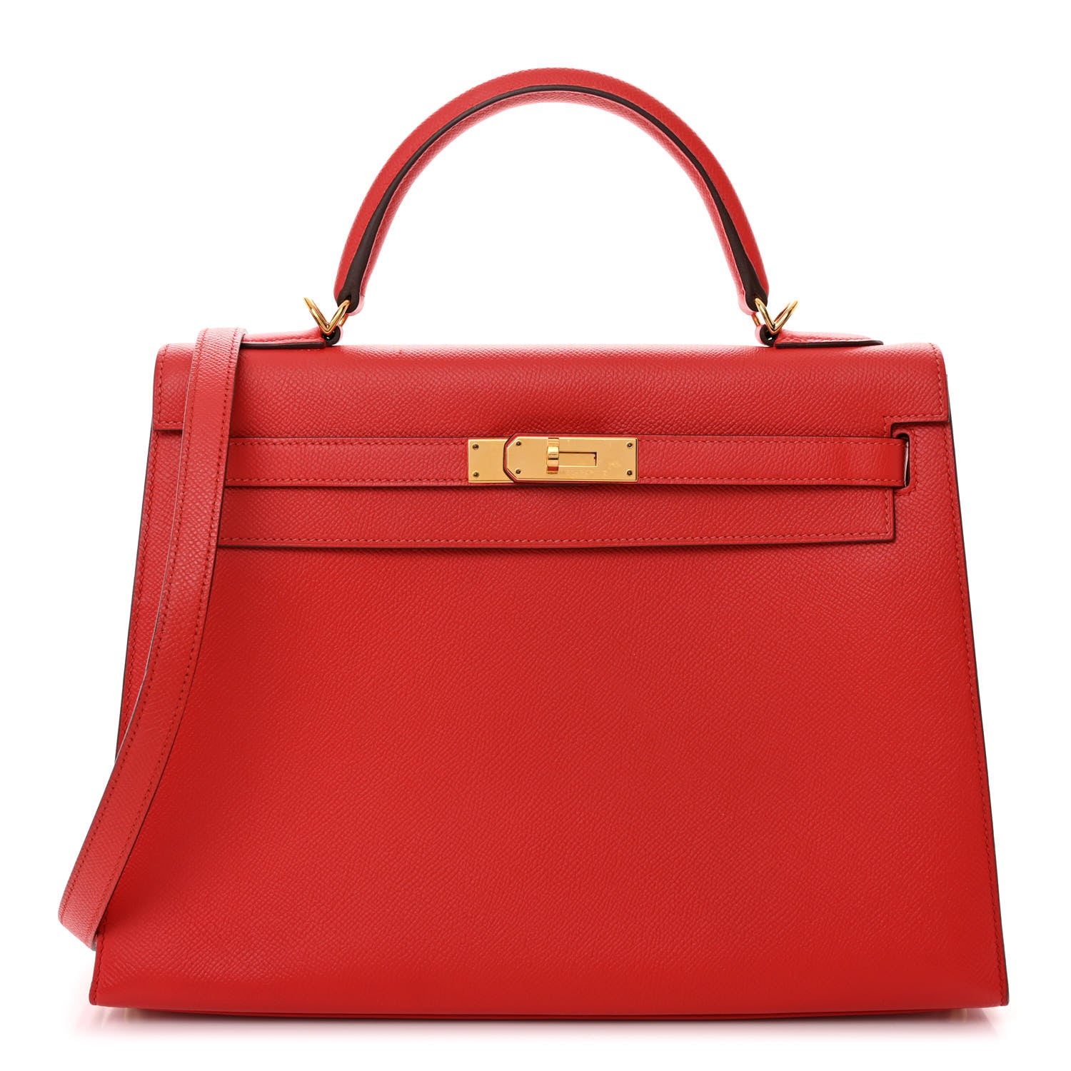 Hermes Epsom Kelly Sellier 32 Rouge Tomate 1 of 12