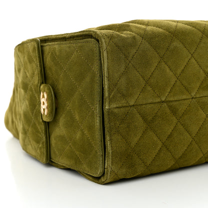 Chanel Suede Quilted Medium Chanel 25 Handbag Khaki 8 of 9