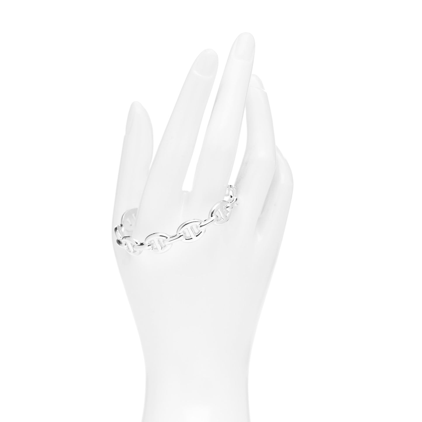 Sterling Silver MM Chaine d'Ancre Enchainee Cuff Bracelet ST