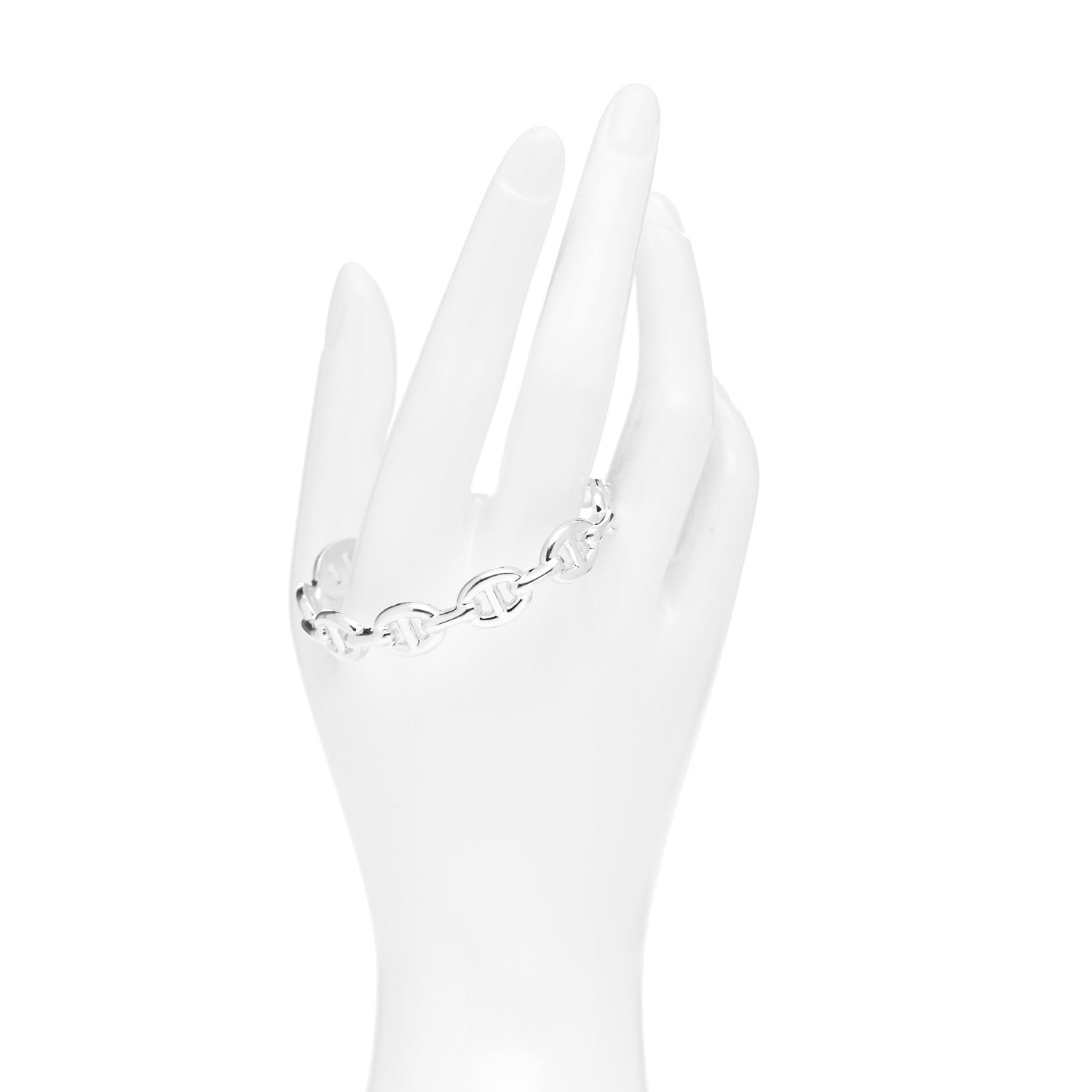 Hermes Sterling Silver MM Chaine d'Ancre Enchainee Cuff Bracelet ST 2 of 4