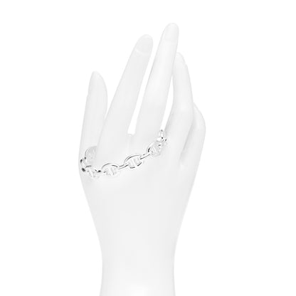 Hermes Sterling Silver MM Chaine d'Ancre Enchainee Cuff Bracelet ST 2 of 4