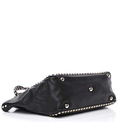 Valentino Garavani Vitello Medium Rockstud Tote Black 4 of 11