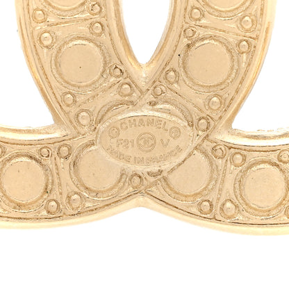 Chanel Metal Crystal Graduated Pearl CC Brooch Gold 4 of 4