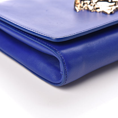 Versace Lambskin Palazzo Chain Evening Bag Blue 9 of 12
