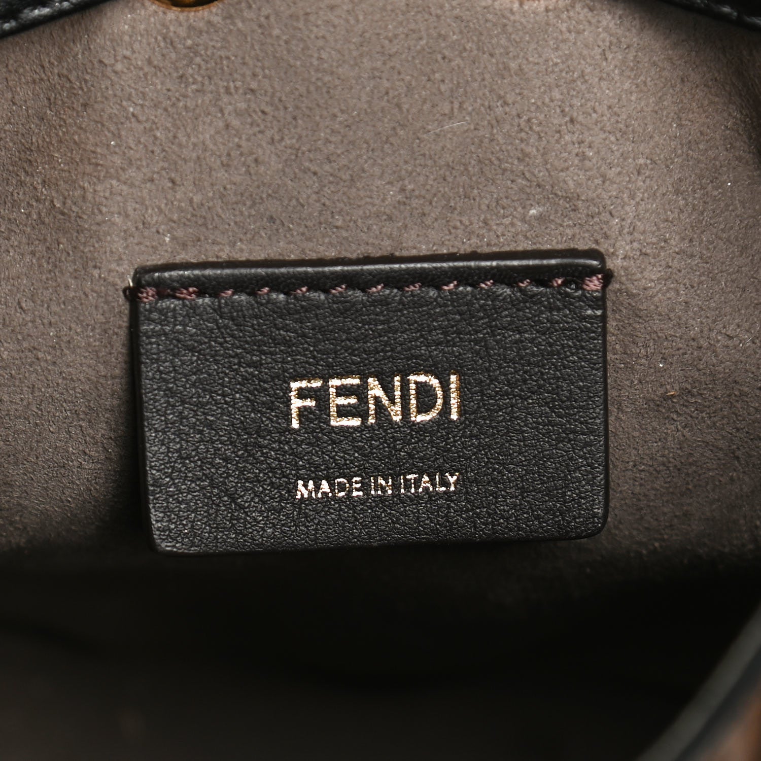 Fendi Vitello Liberty F is Fendi Bi-Color FF 1974 Embossed Mini Mon Tresor Bucket Bag Maya Black 5 of 12