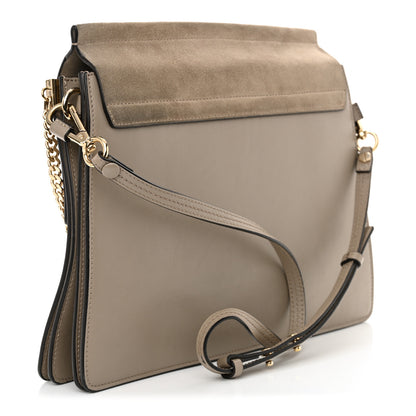 Chloe Calfskin Suede Medium Faye Shoulder Bag Motty Grey 3 of 11