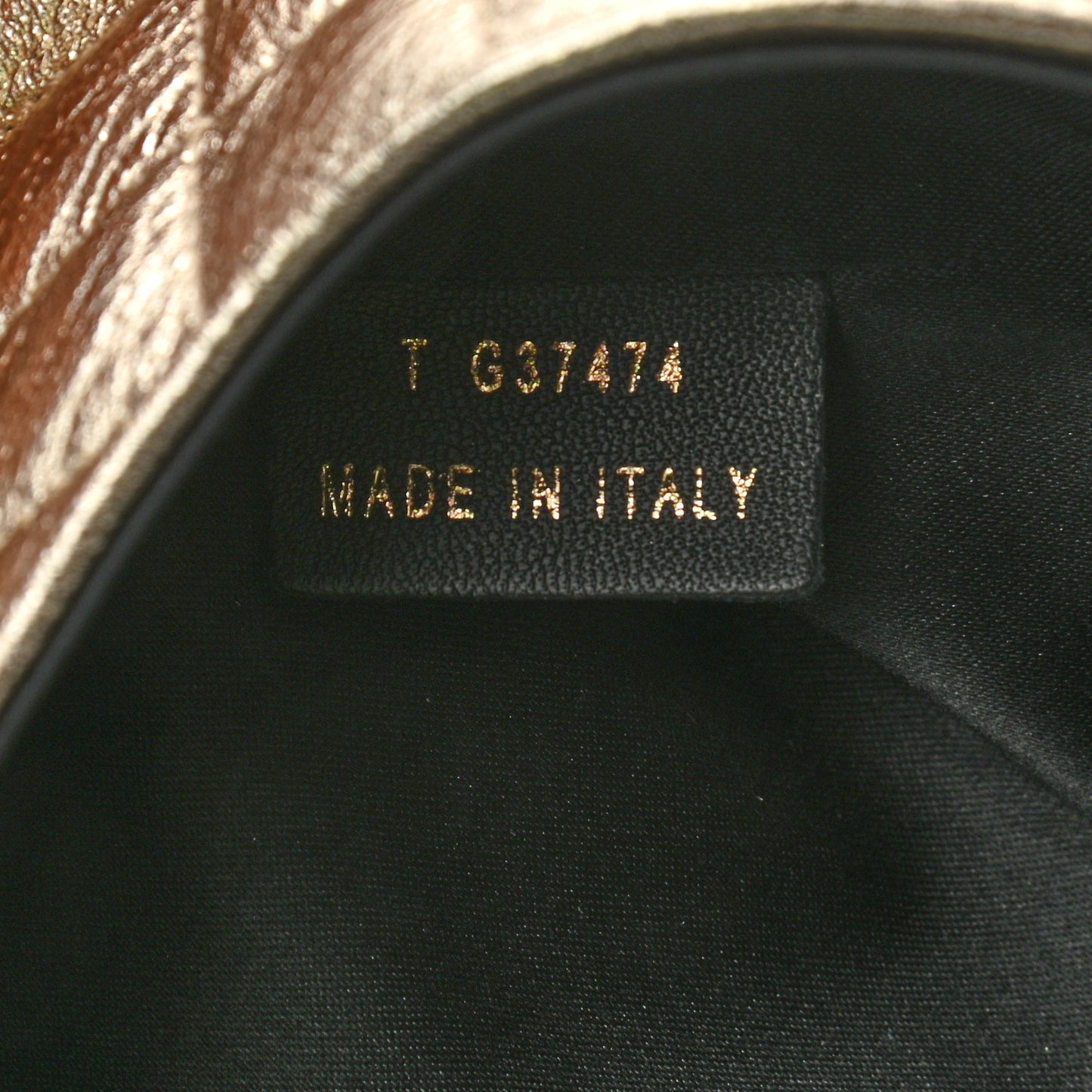 Laminated Lambskin Quilted CC Cap Toe Slipper With Pouch 39 Gold Black