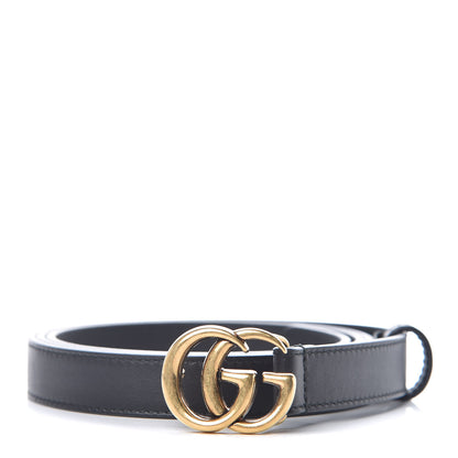 Gucci Calfskin Double G 20mm Belt 105 42 Black 1 of 8