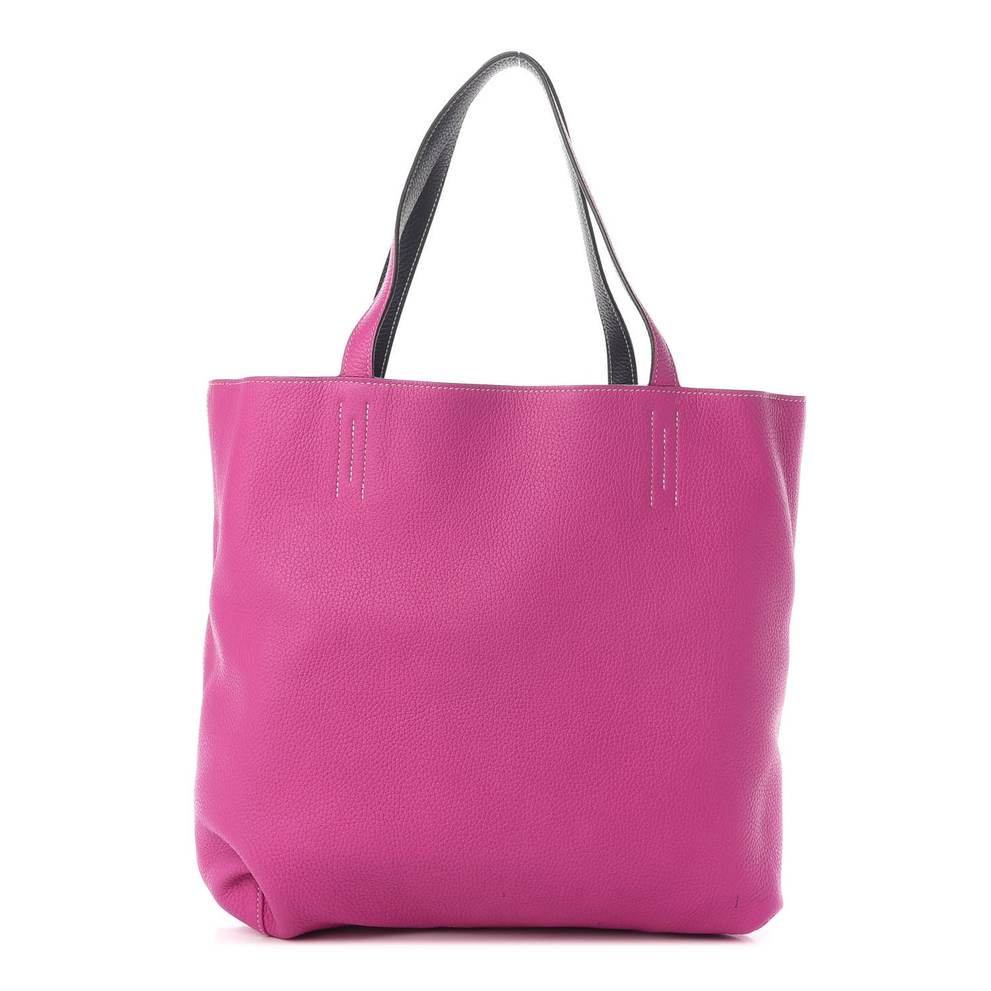 Taurillon Clemence Double Sens 36 Reversible Tote Bleu Nuit Magnolia