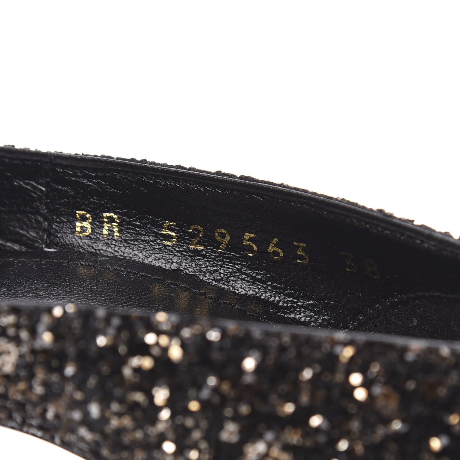 Saint Laurent Glitter Era Pumps 38 Black Silver 8 of 9