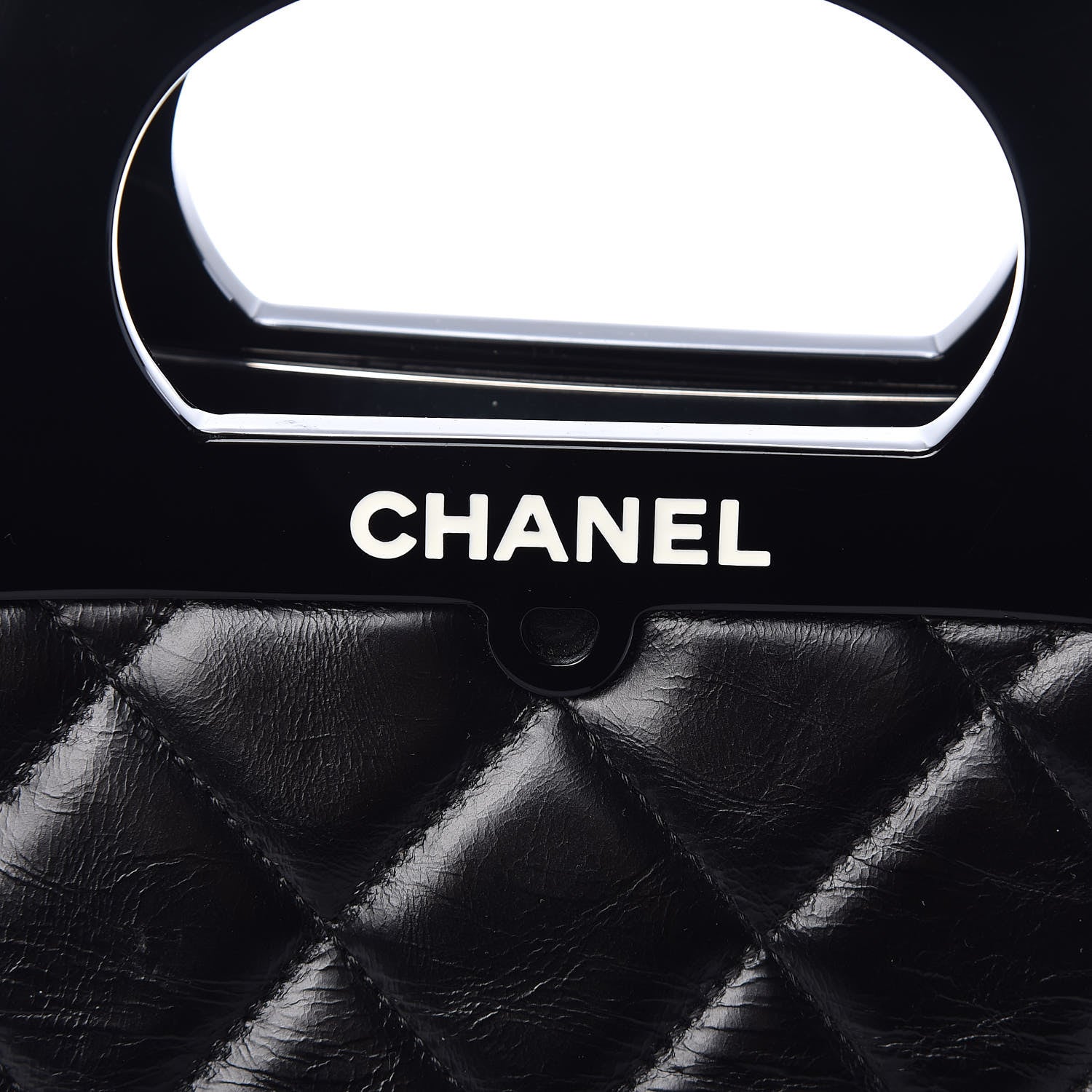 Chanel Glazed Calfskin Quilted Small CC Delivery Tote Black 11 of 17