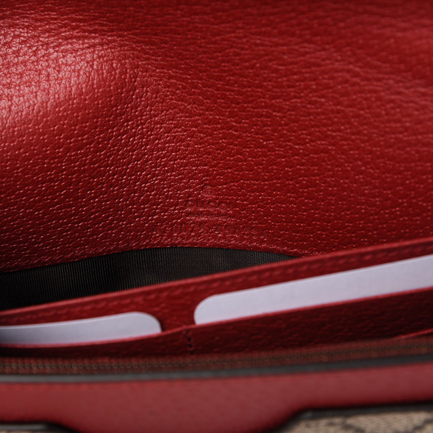 GG Supreme Monogram Web Queen Margaret Chain Wallet Red