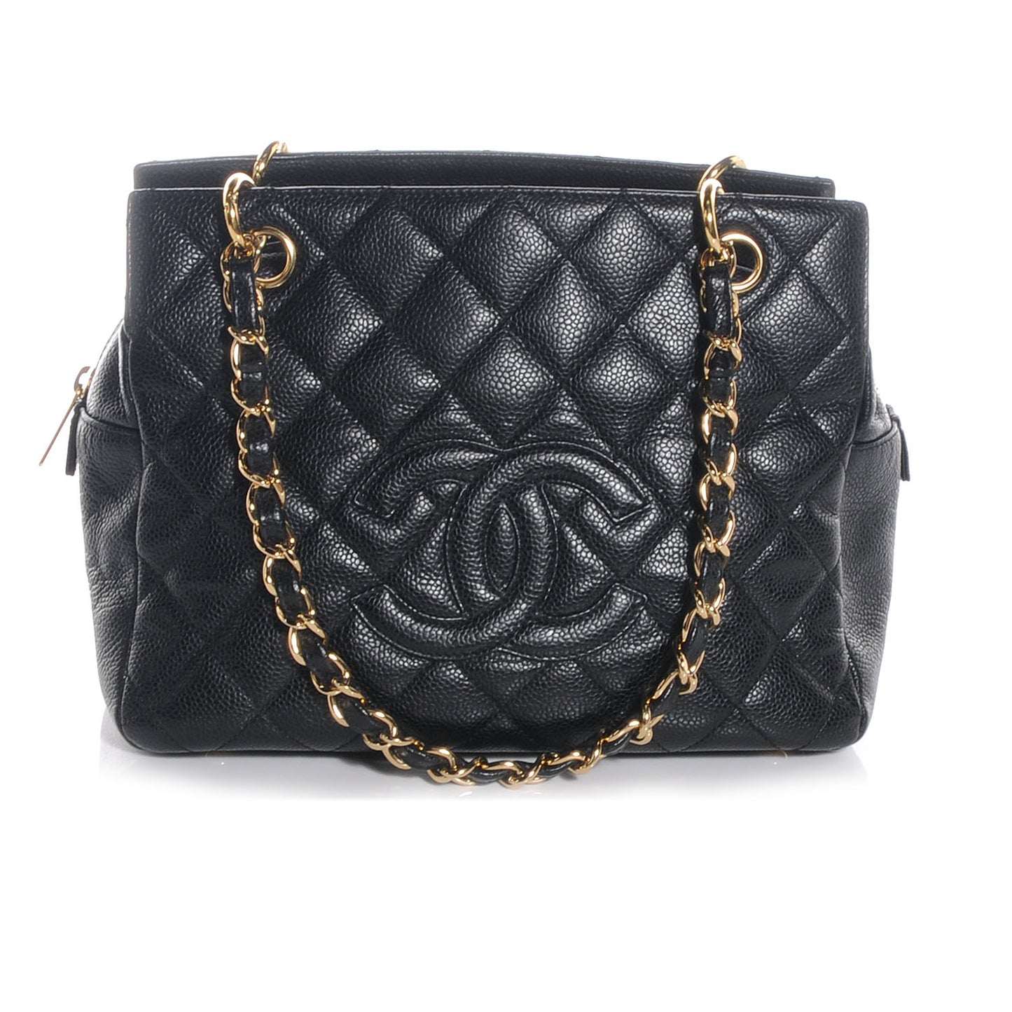 Caviar Quilted Petit Timeless Tote PTT Black