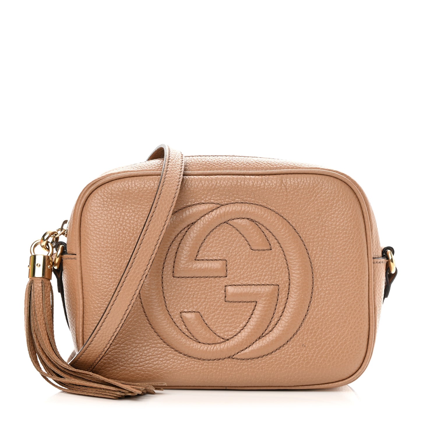 Pebbled Calfskin Small Soho Disco Bag Camelia