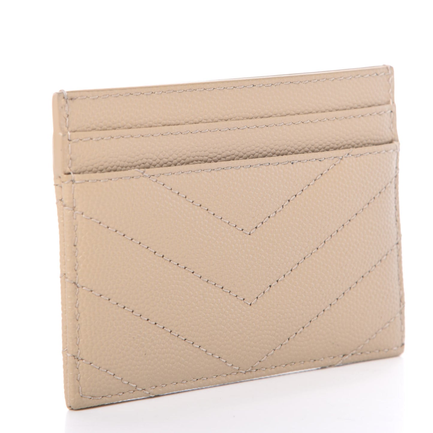 Grain De Poudre Matelasse Chevron Monogram Credit Card Case Nude Powder
