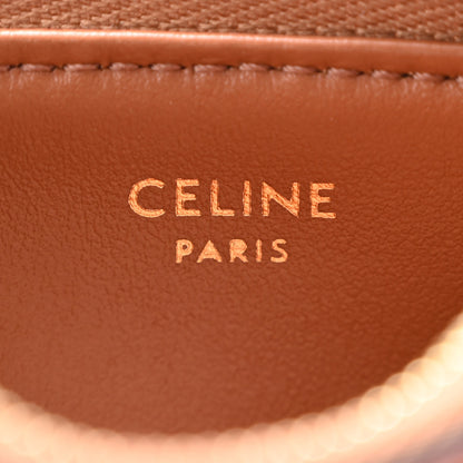Celine Triomphe Calfskin Zipped Card Holder Tan 6 of 10
