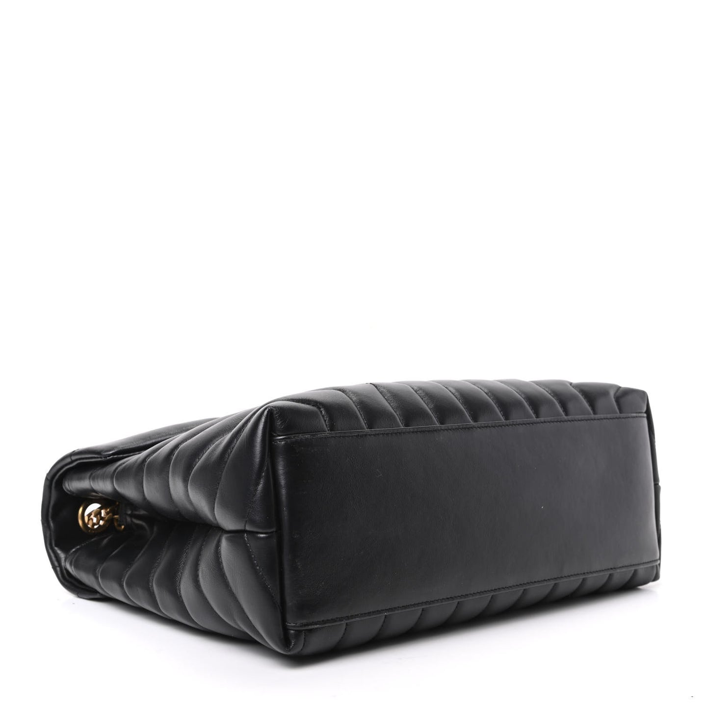Calfskin Y Quilted Monogram Medium Loulou Chain Satchel Black
