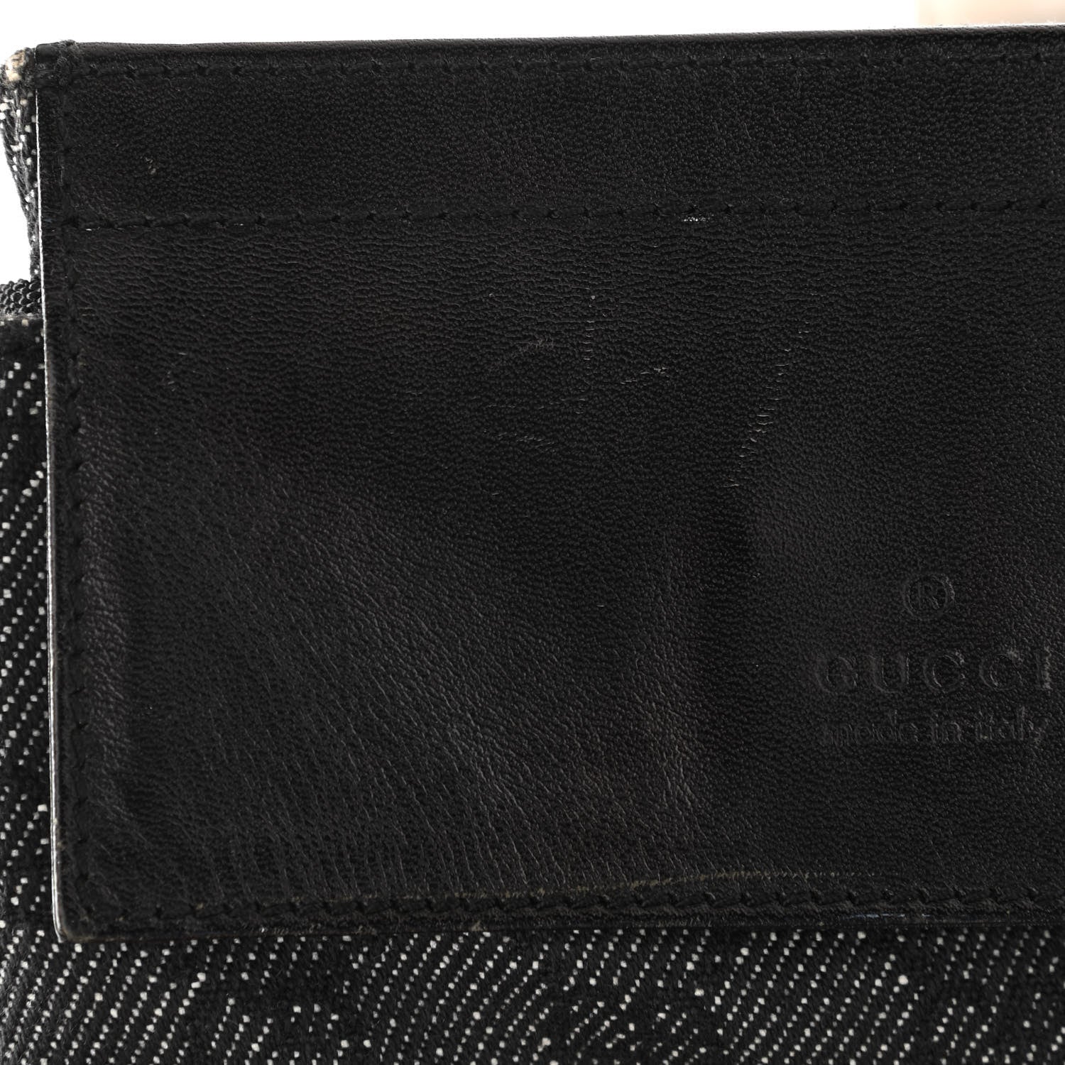 Gucci Denim Monogram Double Pocket Belt Bag Black 26 of 31