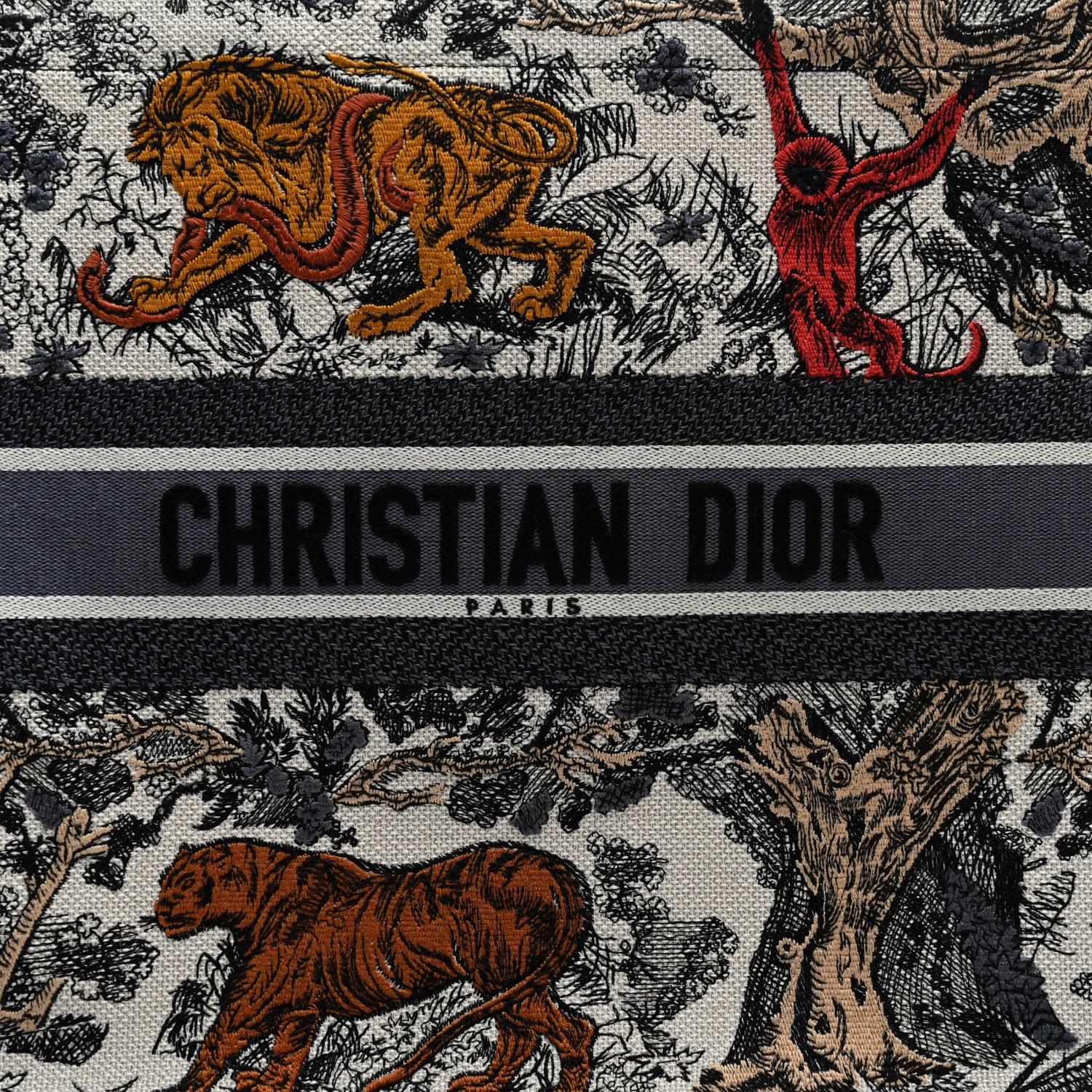 Christian Dior Canvas Embroidered Large Dioriviera Toile De Jouy Book Tote Multicolor 8 of 11