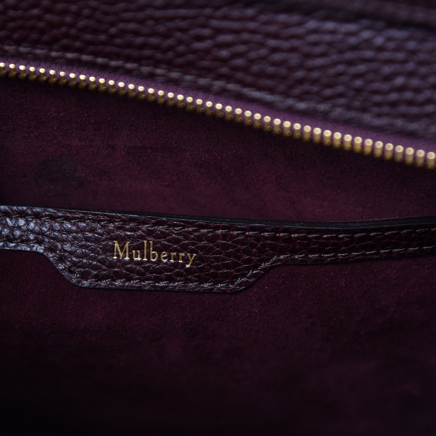 Grain Vegetable Tanned Calfskin Small Zipped Bayswater Oxblood