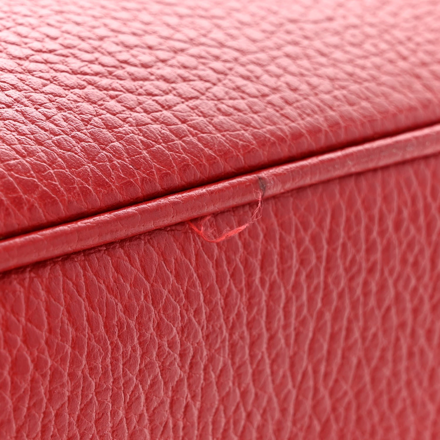 Gucci Pebbled Calfskin Soho Chain Backpack Hibiscus Red 11 of 12