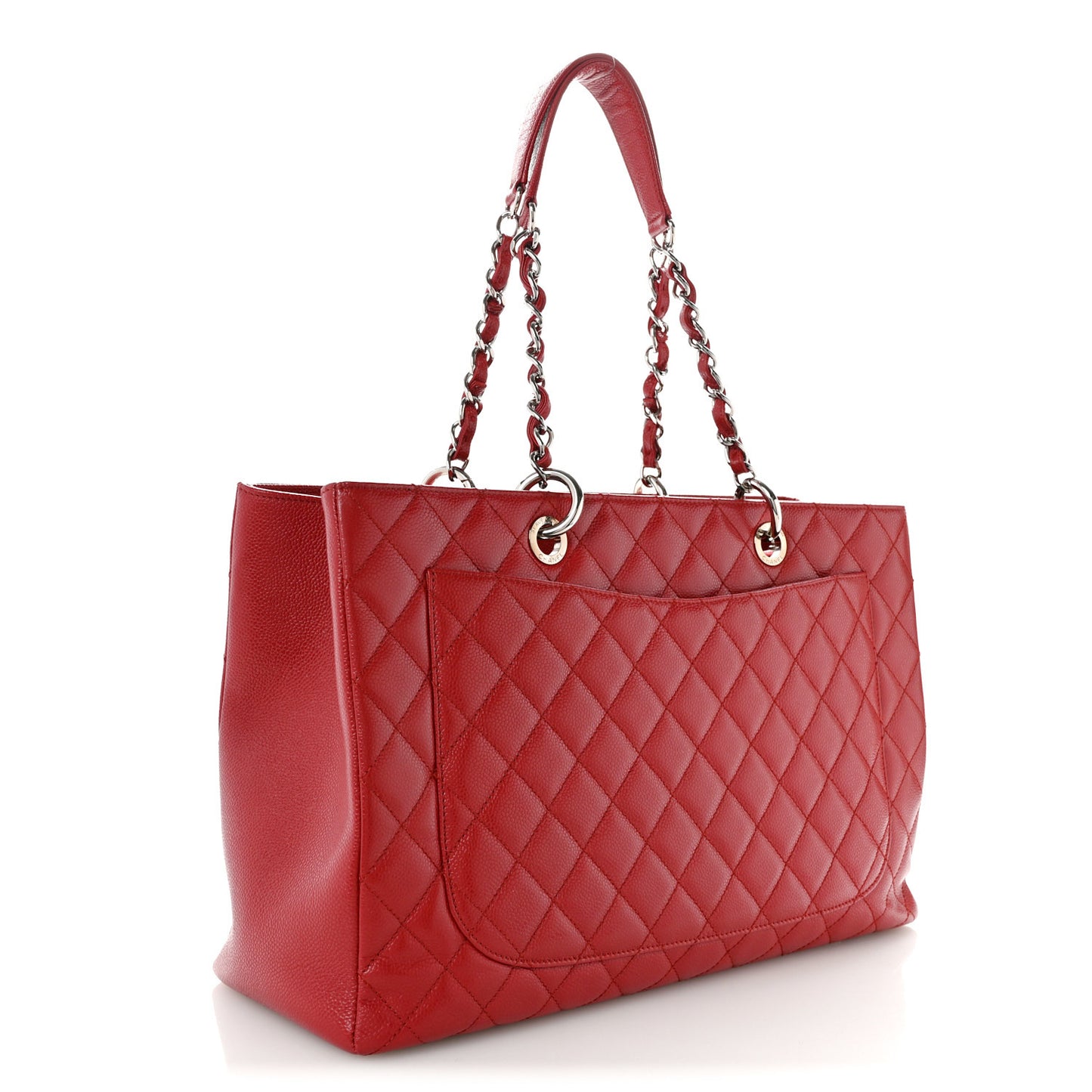 Caviar Quilted XL Grand Shopping Tote GST Red Red