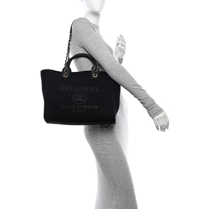Chanel Mixed Fibers Small Deauville Tote Black 2 of 14