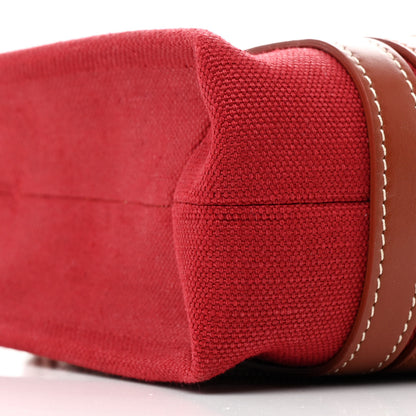 Chloe Cotton Calfskin Small Woody Ribbon Tote With Strap Dark Red 9 of 10
