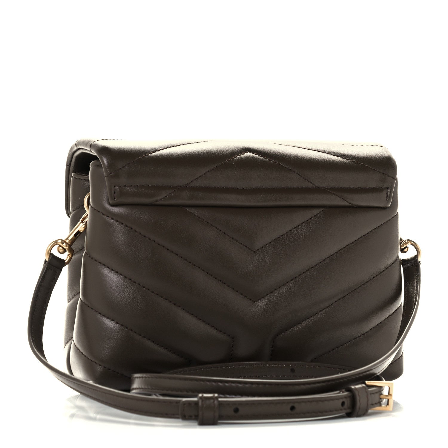 Saint Laurent Calfskin Y Quilted Monogram Toy Loulou Crossbody Bag Earth 3 of 12