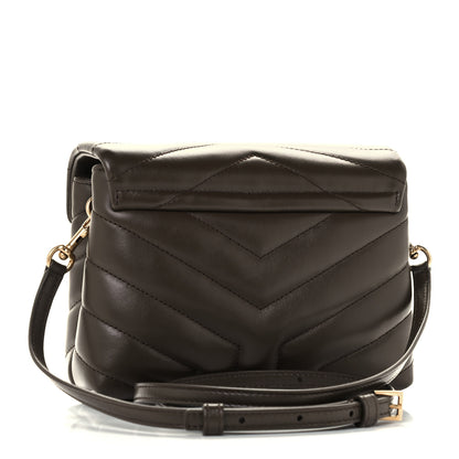 Saint Laurent Calfskin Y Quilted Monogram Toy Loulou Crossbody Bag Earth 3 of 12