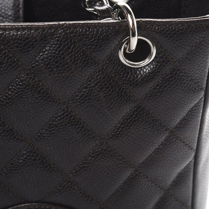 Chanel Caviar Petit Shopping Tote PST Dark Brown 12 of 15