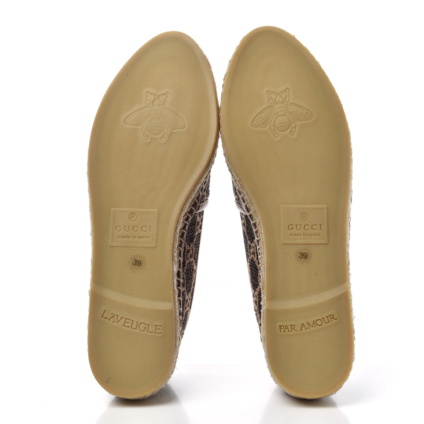 Lame Nappa GG Monogram Espadrilles 39 Brown Beige Light Bronze