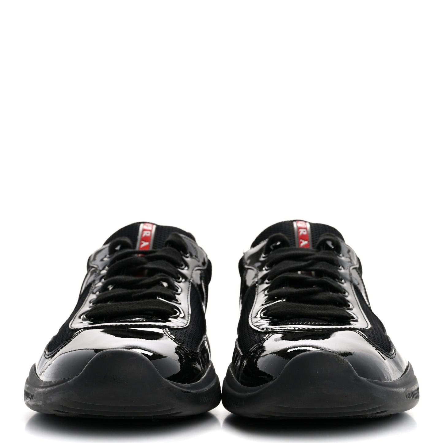 Patent Mens America's Cup Patchwork Sneakers 8 Black Red