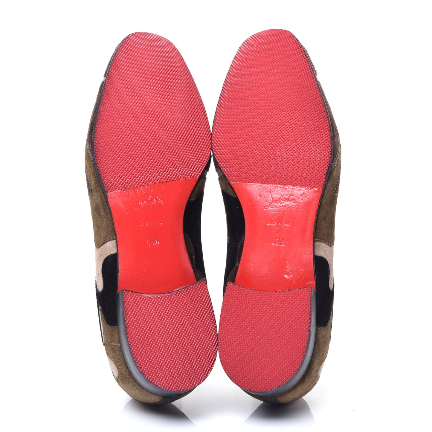 Suede Mens Mercenaire Flat Loafers 43.5 Beige Black