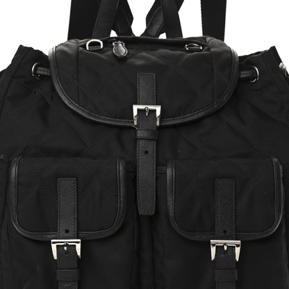Prada Tessuto Nylon Saffiano Vela Quilted Backpack Black 7 of 13