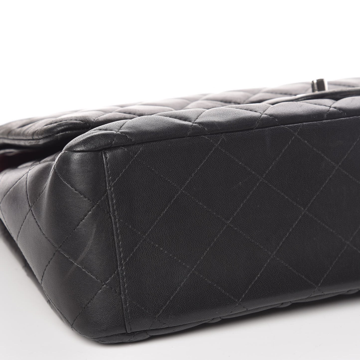 Lambskin Quilted Maxi Double Flap Black