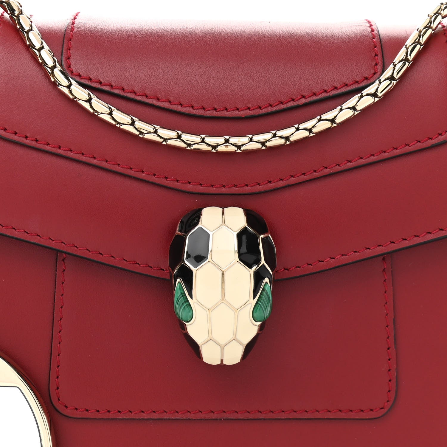 Bulgari Calfskin Serpenti Forever Crossbody Bag Ruby Red 12 of 13