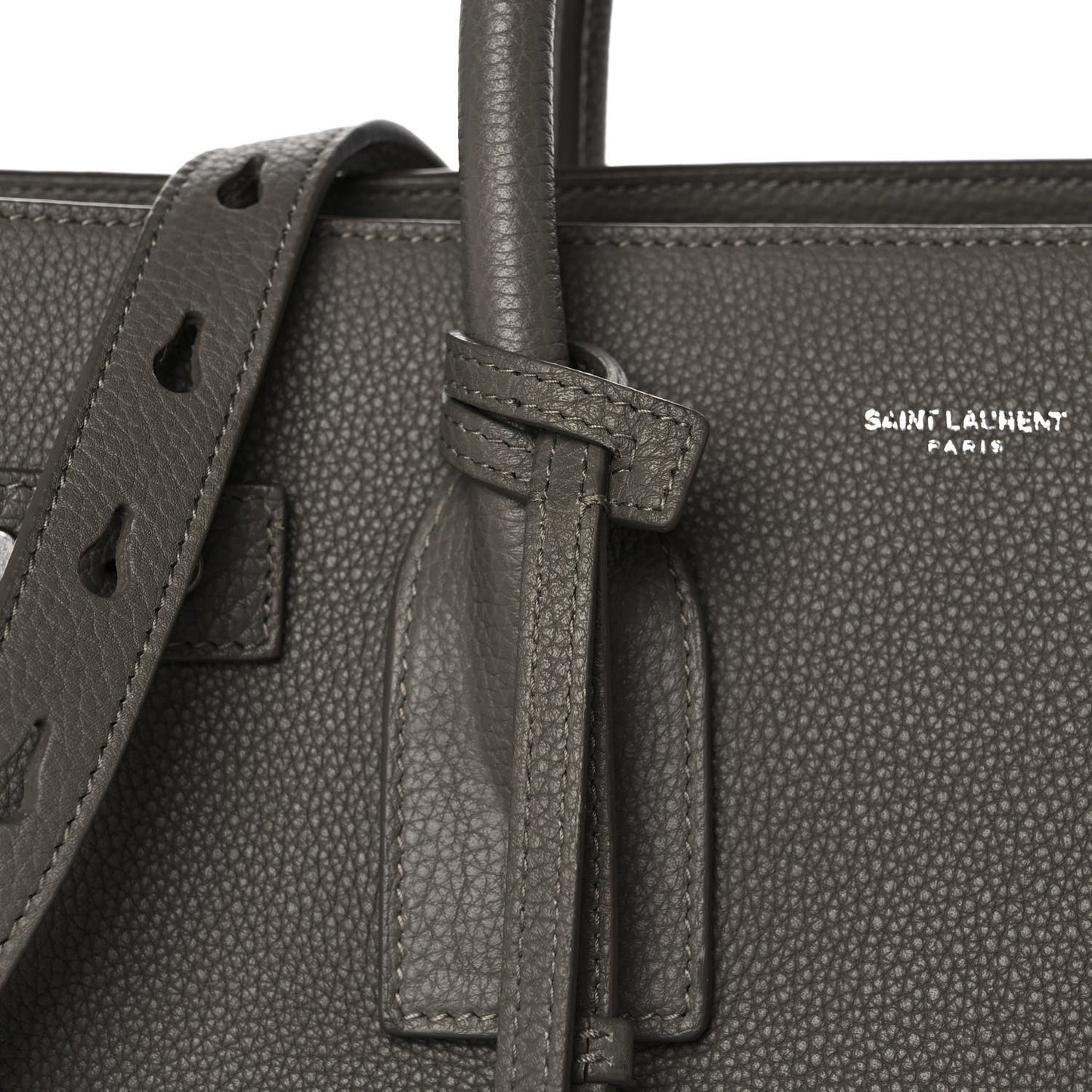 Grained Calfskin Small Supple Sac De Jour Kaki Militaire