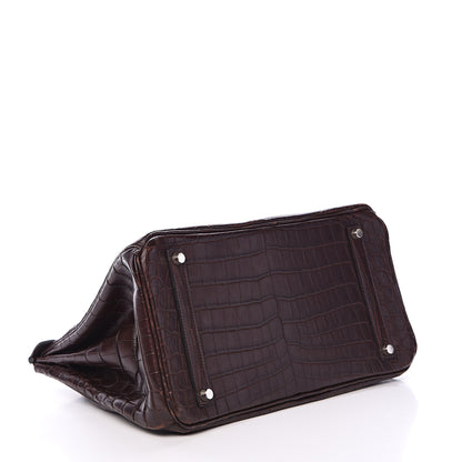 Hermes Matte Crocodile Birkin 35 Chocolate 5 of 37