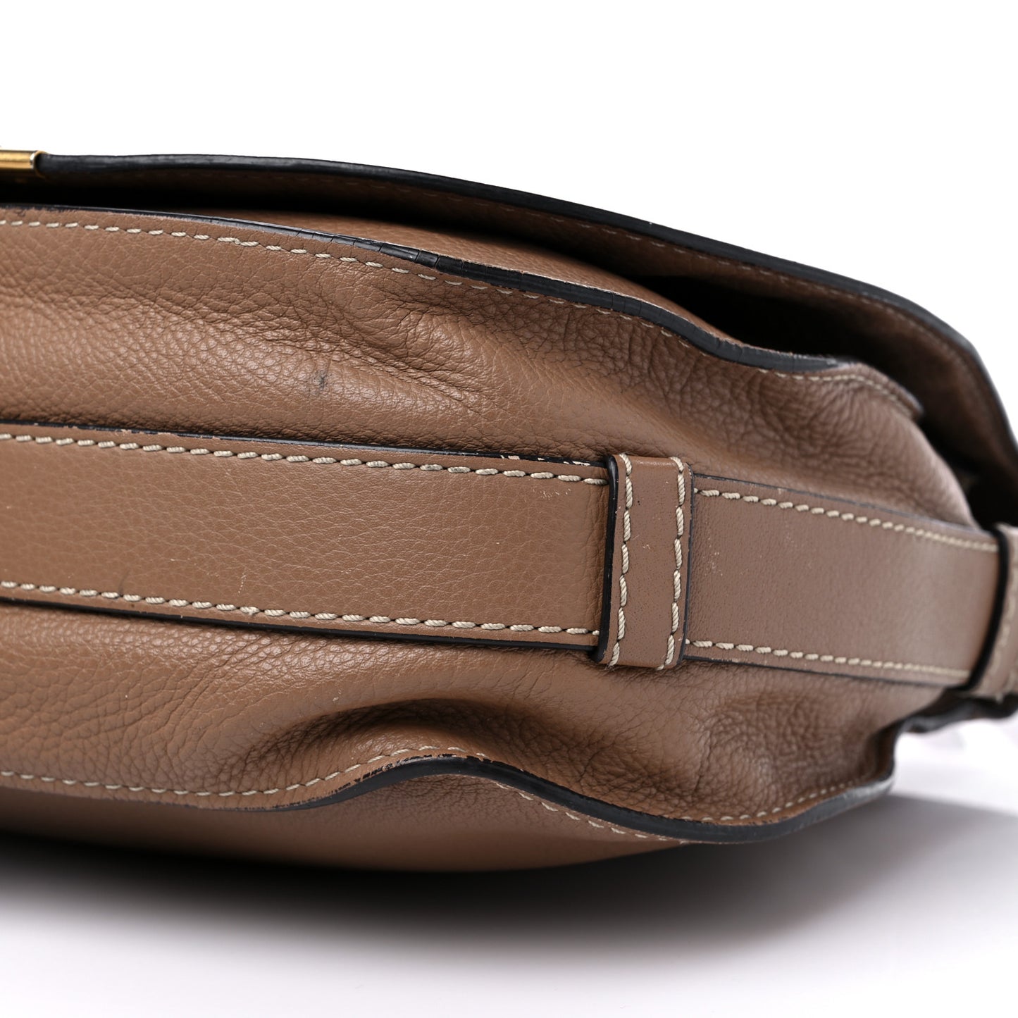 Calfskin Medium Marcie Round Crossbody Bag Nut