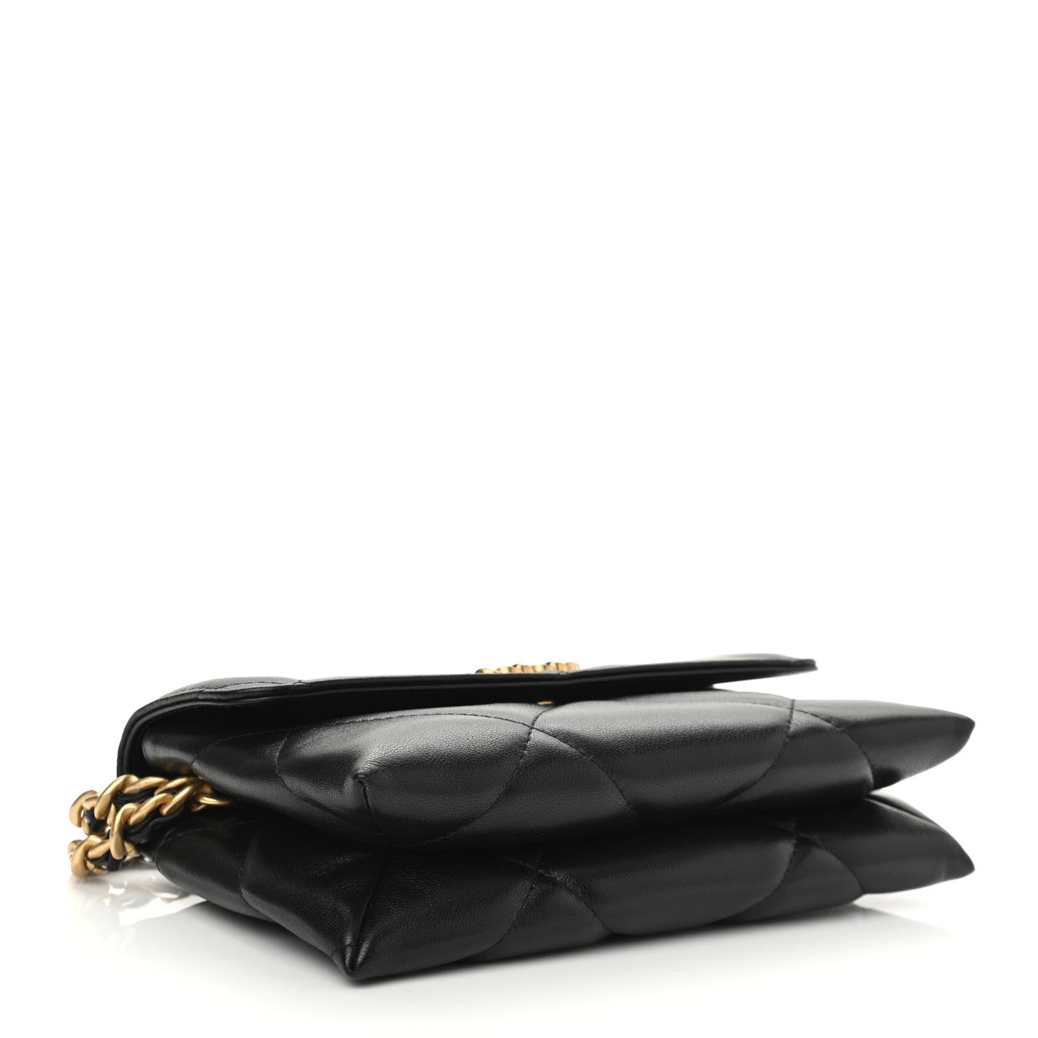 Chanel Lambskin Quilted Chanel 19 Flap Clutch Black 5 of 11