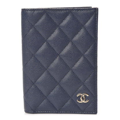 Chanel Caviar Quilted Passport Holder Blue 1 of 7
