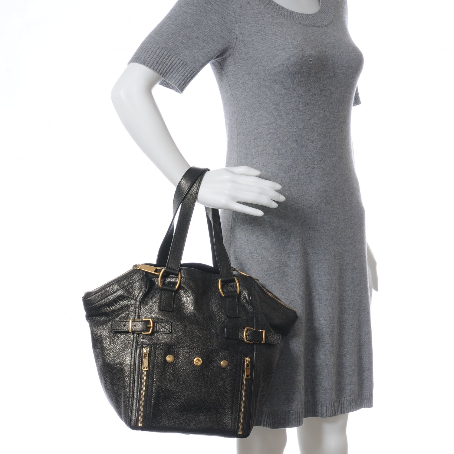 Saint Laurent Leather Medium Downtown Metallic Brown 2 of 7