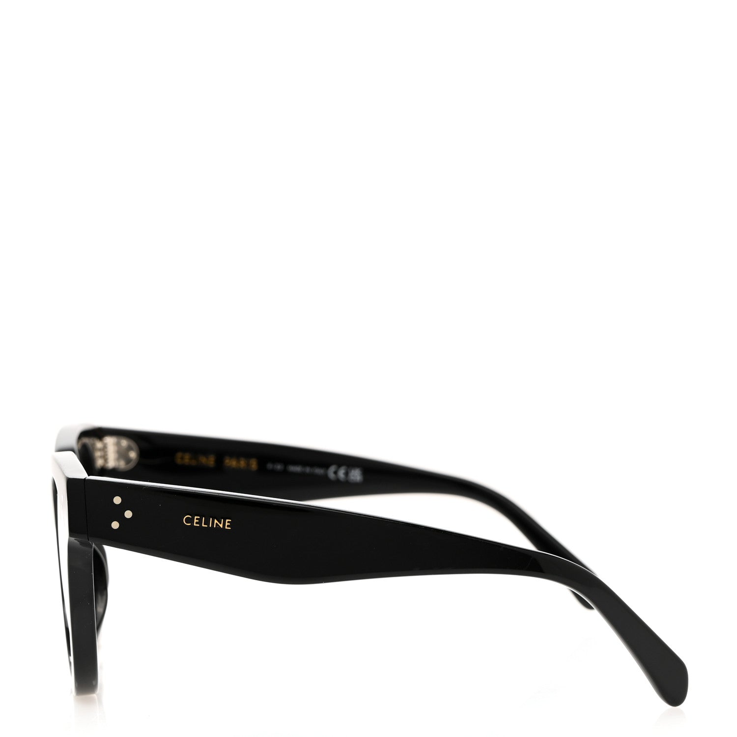 Celine Acetate Round Sunglasses CL4003IN Black 3 of 7