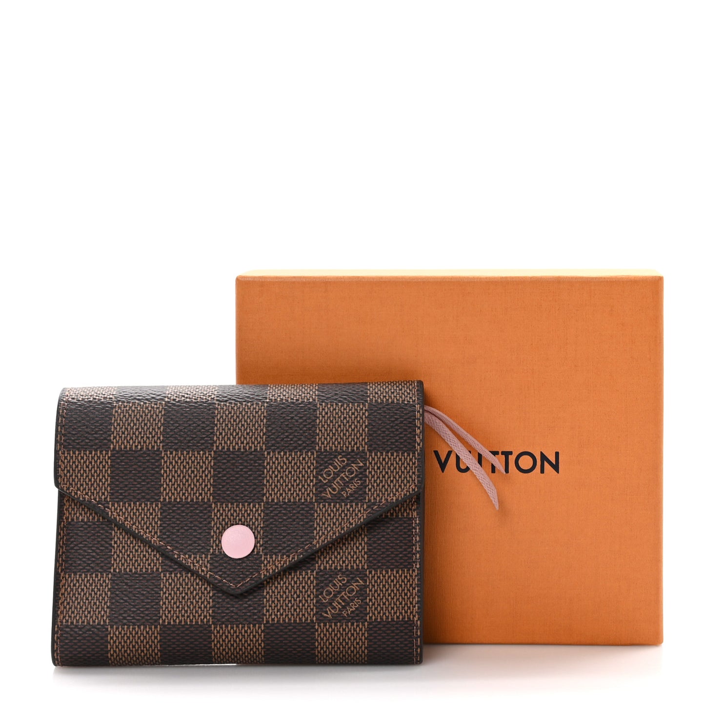 Damier Ebene Victorine Wallet Rose Ballerine