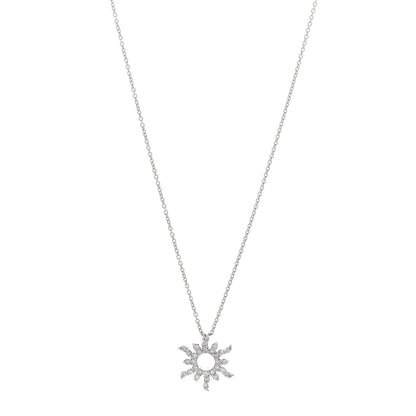 Roberto Coin 18K White Gold Diamond Tiny Treasures Sunburst Pendant Necklace 1 of 4