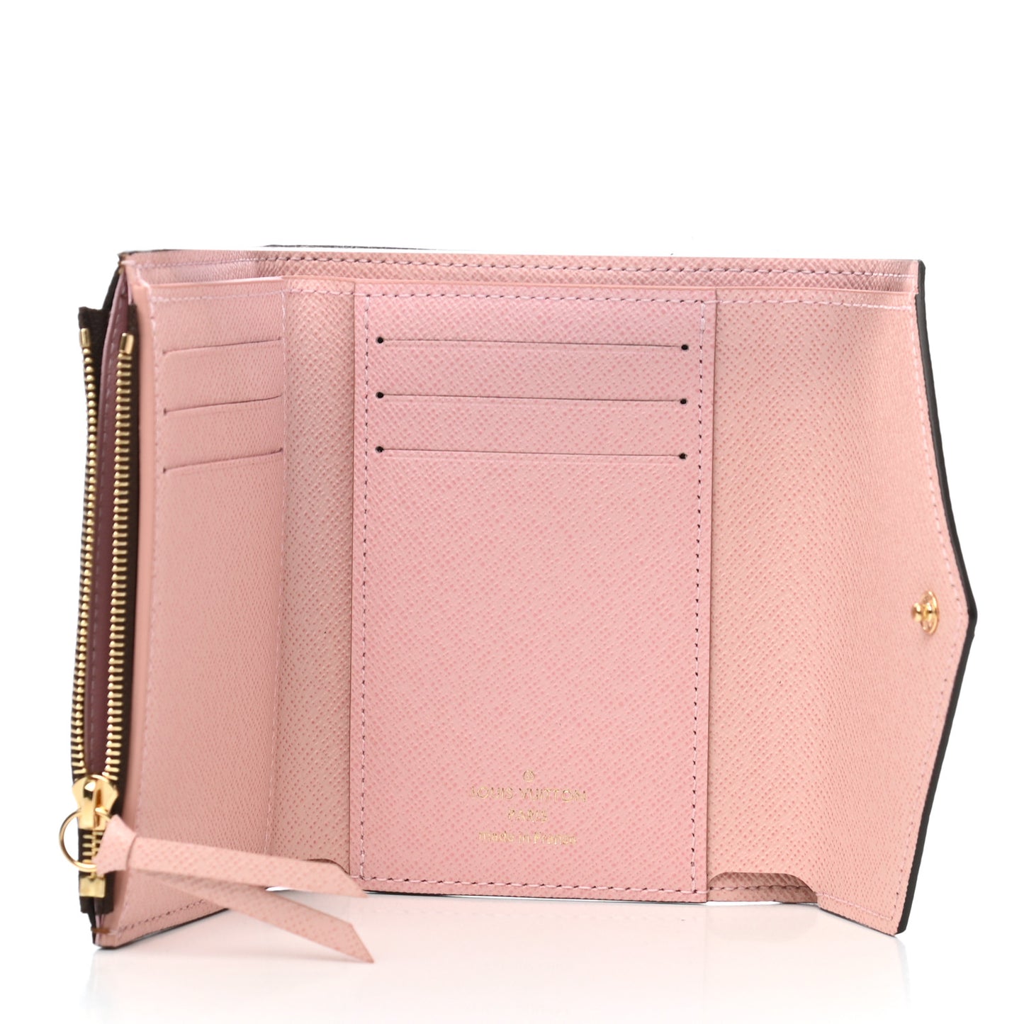 Damier Ebene Victorine Wallet Rose Ballerine